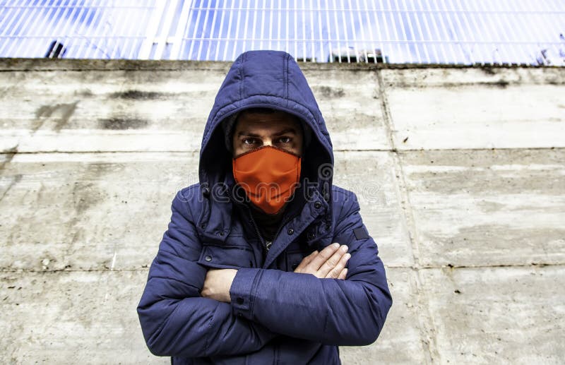 Young street gang  wall stock image