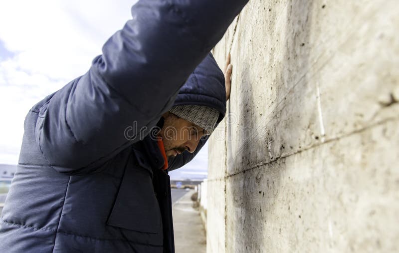 Young street gang  wall royalty free stock photography