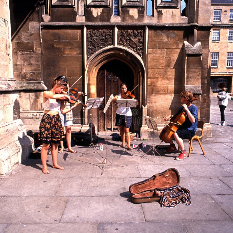Young Street Musicians, Bath. stock images