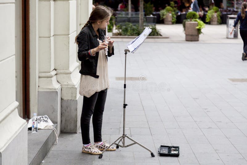 Young street player stock image