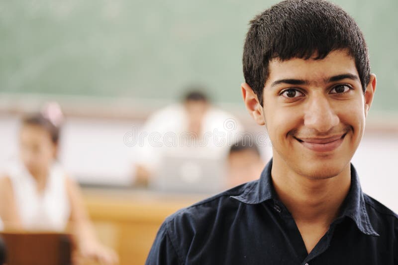 Young student in classroom