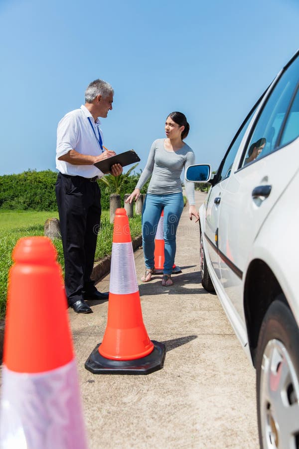 Young student driver instructor stock photo