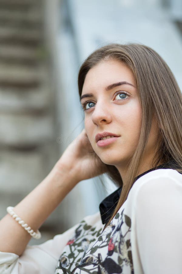 Young Student Hipster Girl Looks Straight Ahead Stock Photos - Free ...