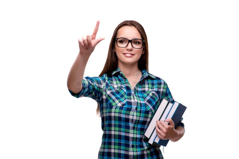 The Young Student Isolated on the White Background Stock Image Image