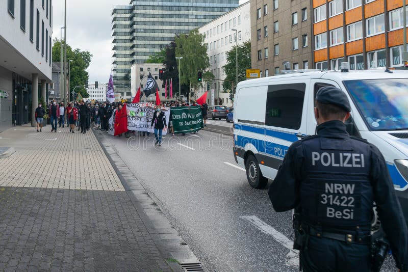 Young students protest against the right politic and the radicalism party `Der 3. Weg` stock photos Young students protest against the right politic and the radicalism party `Der 3. Weg` stock photos