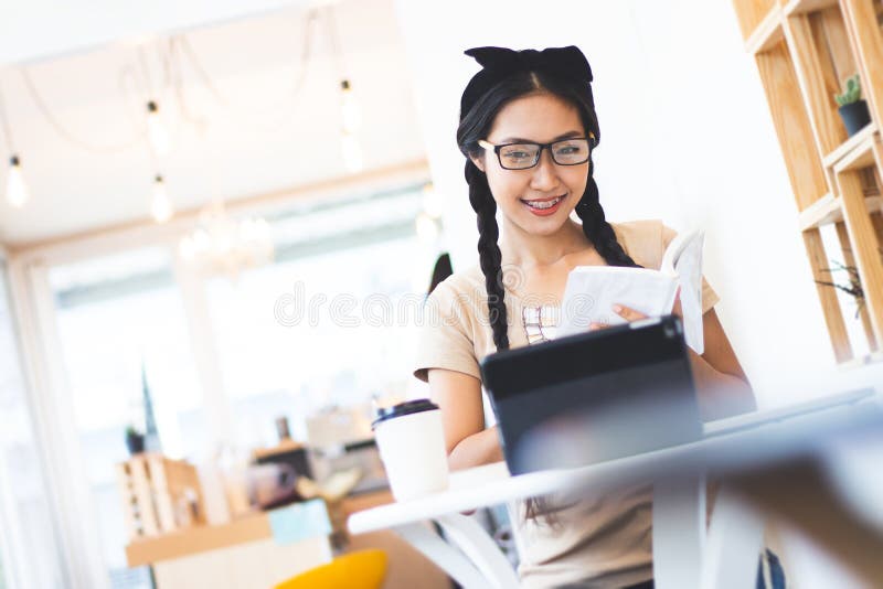 Young students are reading books stock photos