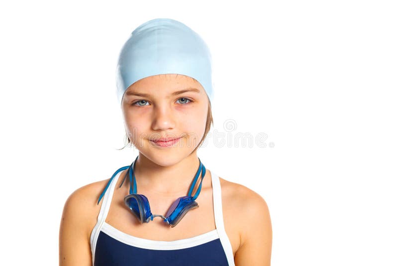 Young swimmer girl