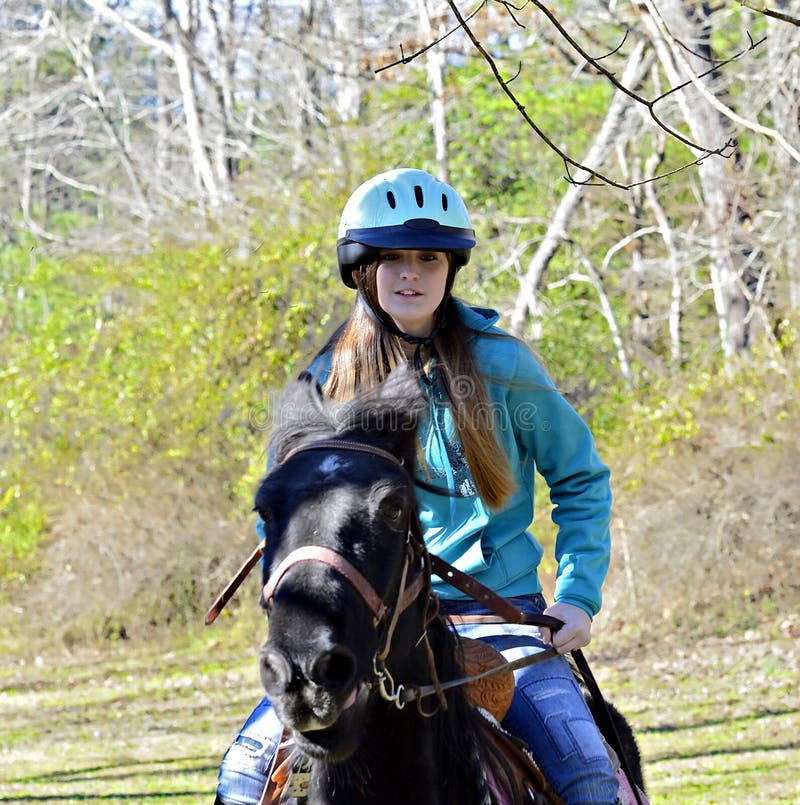 Young Black Girl Riding