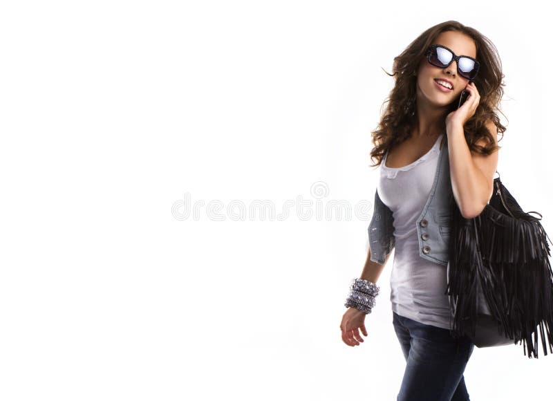 Young teenage woman wearing sunglasses