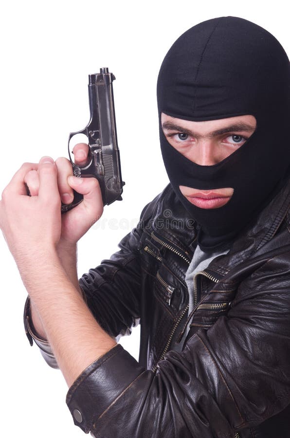 Young thug with gun stock image. Image of cruel, face 30834967