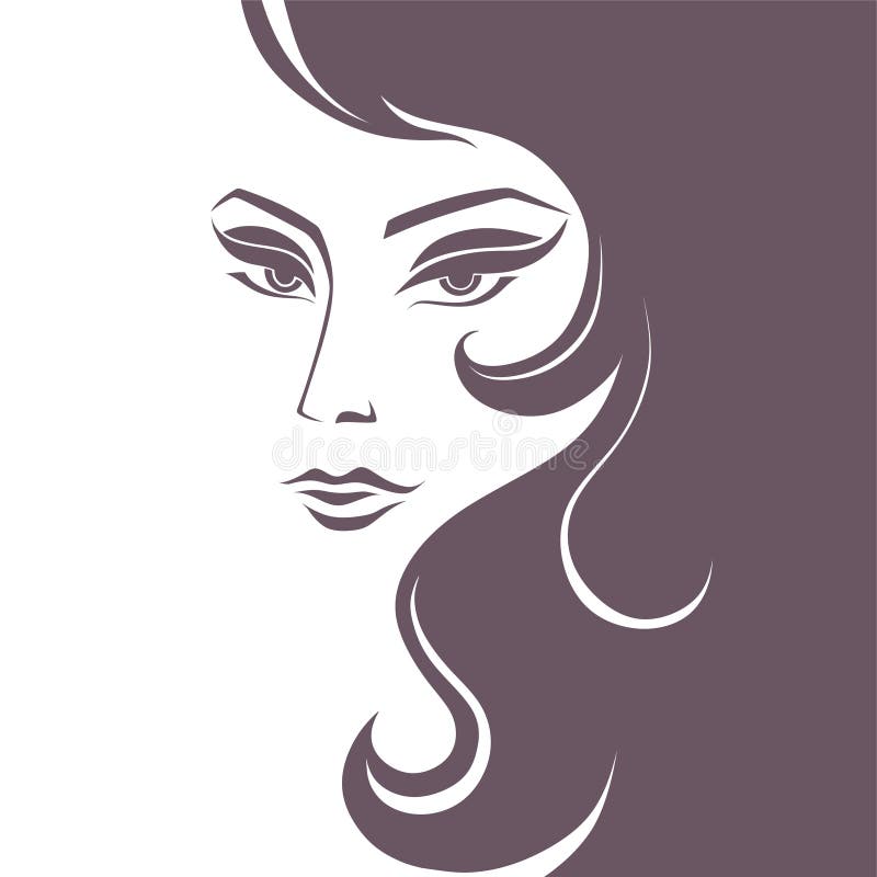 Young very beautiful woman monochrome image royalty free illustration