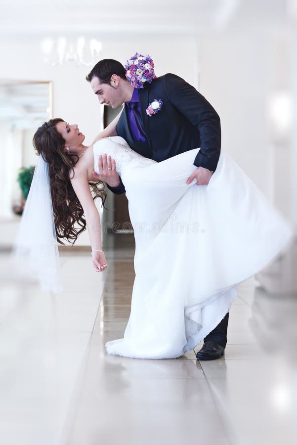 Young wedding couple royalty free stock images