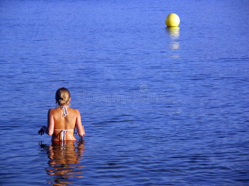 Young woman bath