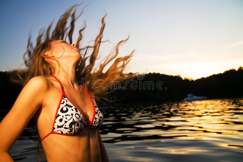 Young woman at beach royalty free stock image Young woman at beach royalty free stock image