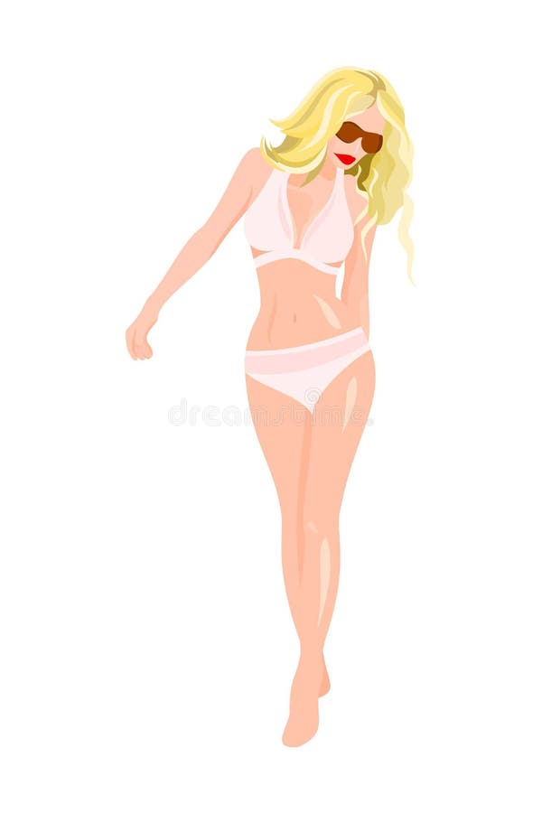Young woman blonde perfect slim female figure vector illustration Young woman blonde perfect slim female figure vector illustration