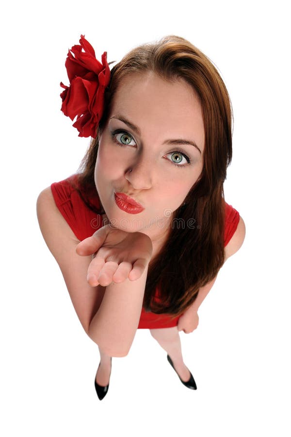 Young Woman Blowing Kisses