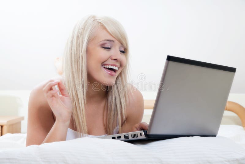Young woman browsing internet