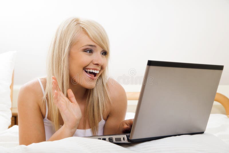 Young woman browsing internet