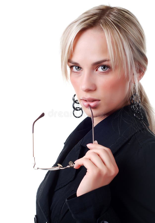 Young woman in business suit