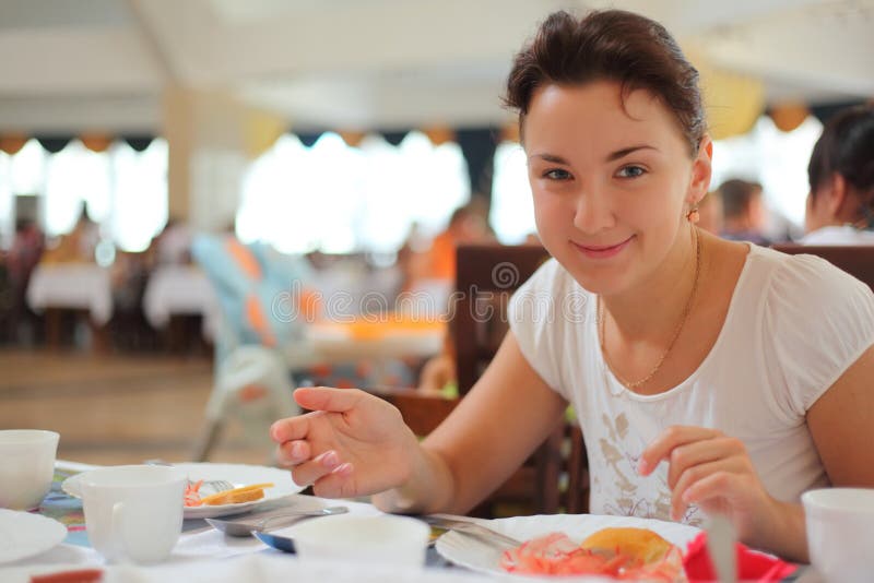 Young woman in cafe