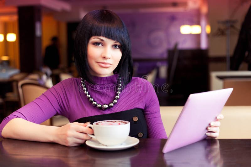 Young woman in cafe