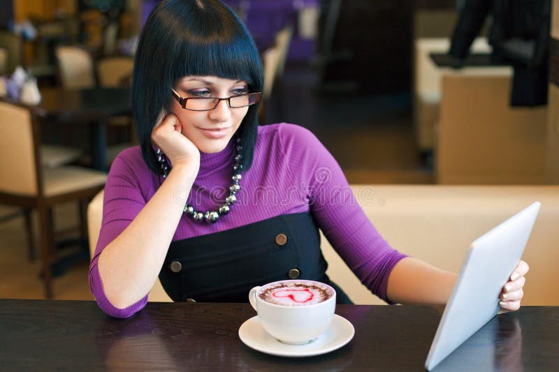 Young woman in cafe