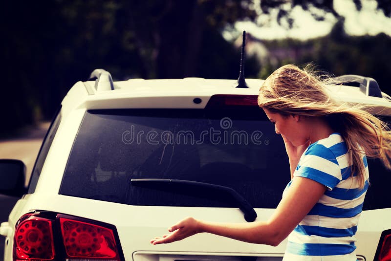 Young Woman Calling for Help Stock Image - Image of people, field ...