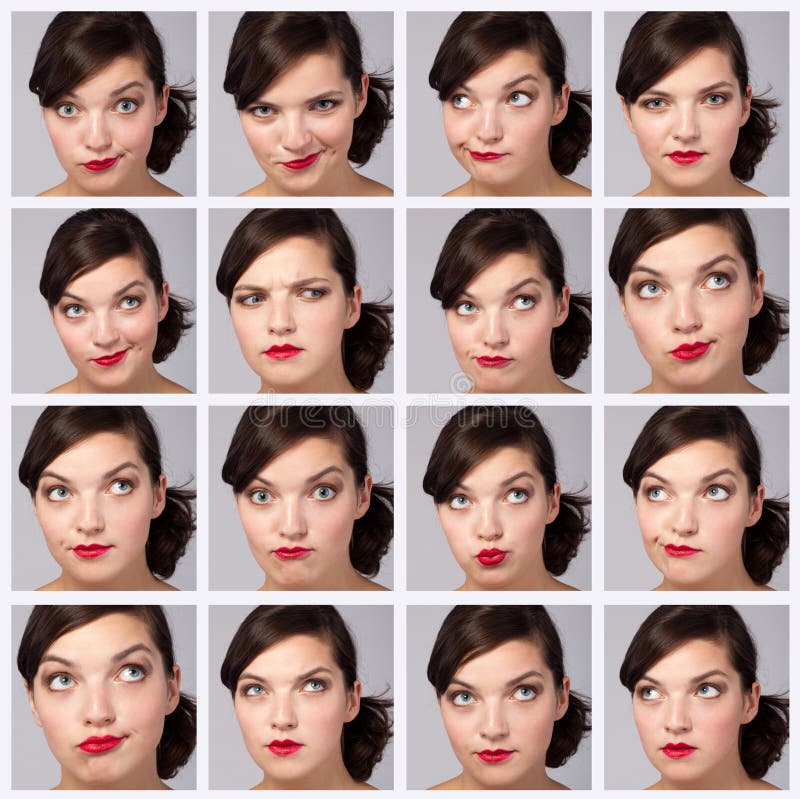 Young Woman Collection of Expressions royalty free stock images Young Woman Collection of Expressions royalty free stock images