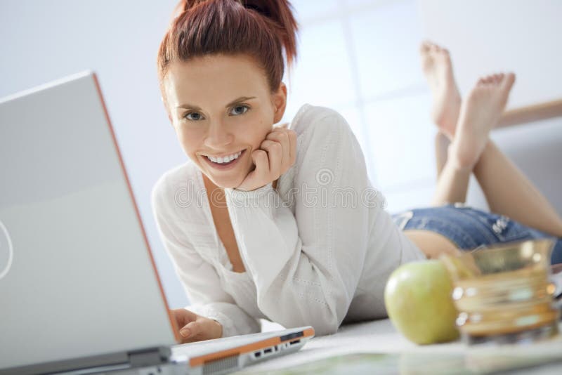 Young Woman with Computer.