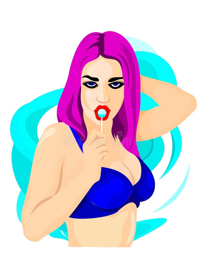 young woman coquette girl with lollipop drawing outline web icon vector illustration young woman coquette girl with lollipop drawing outline web icon vector illustration