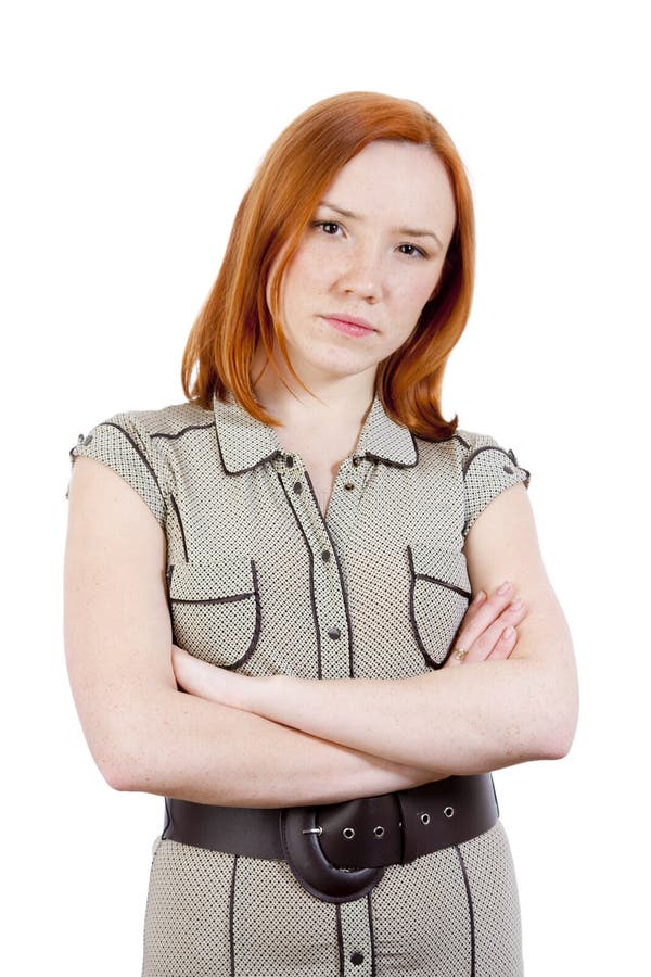 Young woman with crossed arms