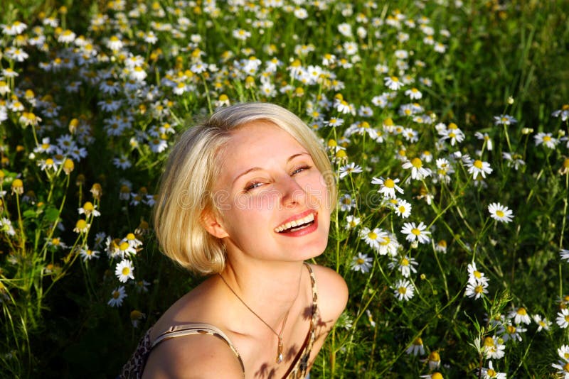 Young Woman With daisy