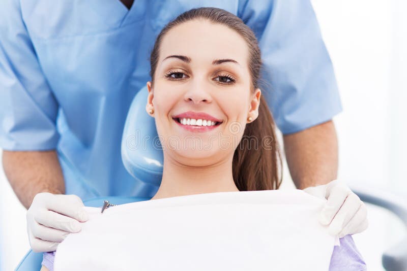 Young woman at dentist office royalty free stock image