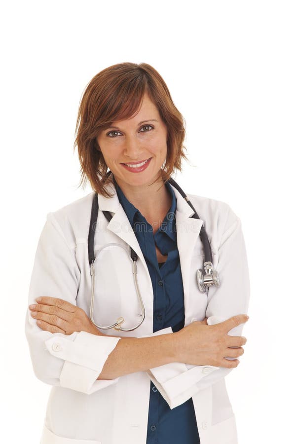 Young Woman Doctor with White Coat Stock Image Image of medication