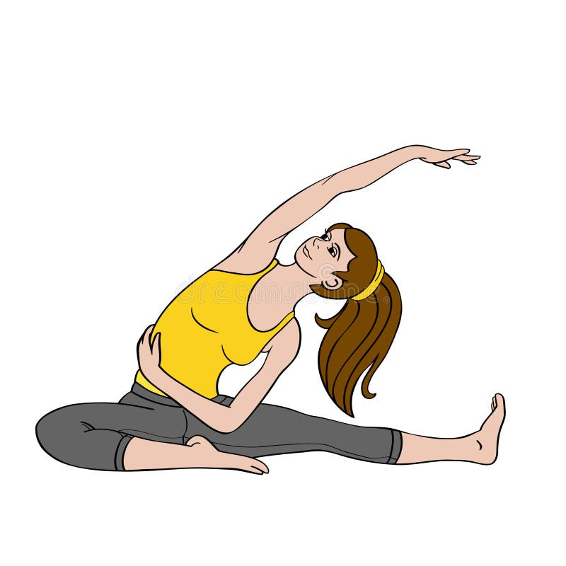 Young Woman Doing Exercise_02 Stock Vector Illustration of line