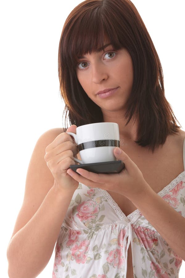 Young Woman Drinking Her Morning Coffee Royalty Free Stock Photography