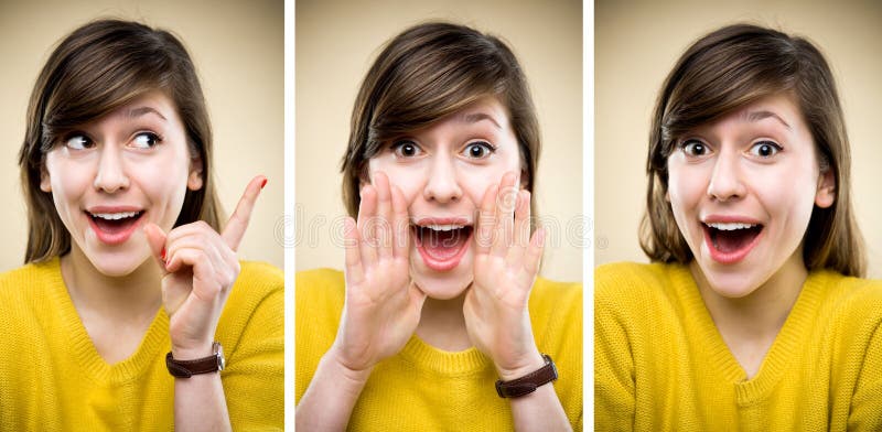 Young woman facial expressions royalty free stock photos Young woman facial expressions royalty free stock photos