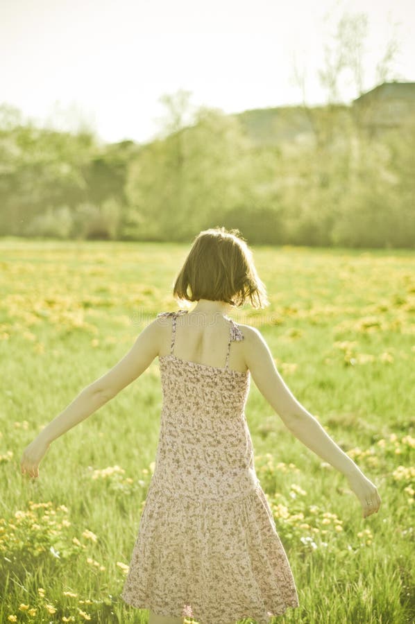 Young woman on the field