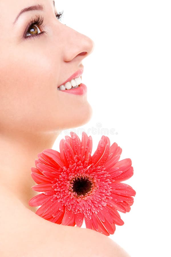 Young woman with flower