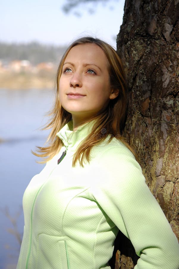 Young woman in forest