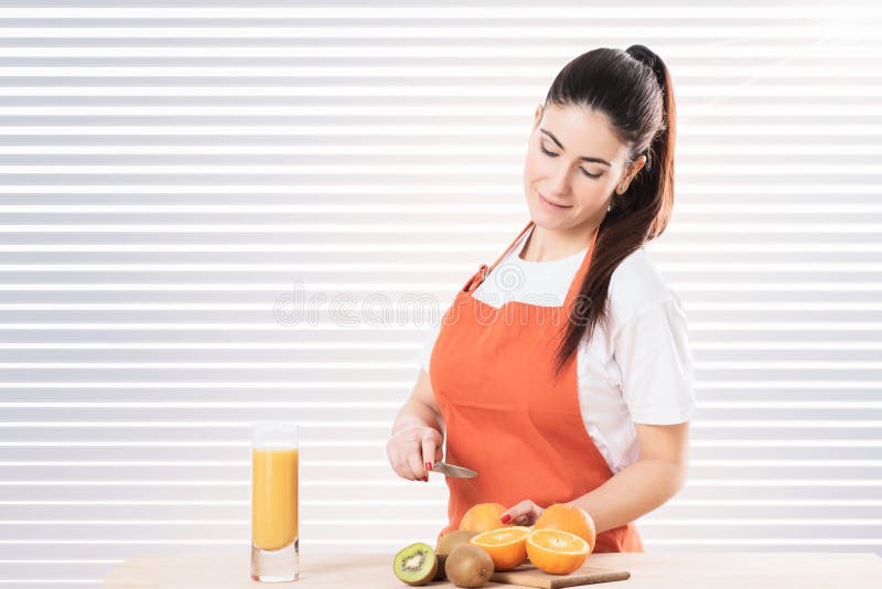Young woman with fruits royalty free stock photos