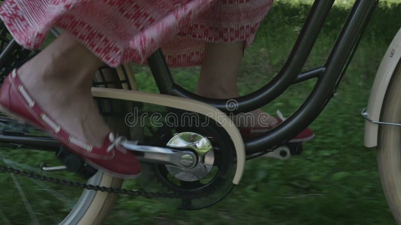 Young woman girl on bike.