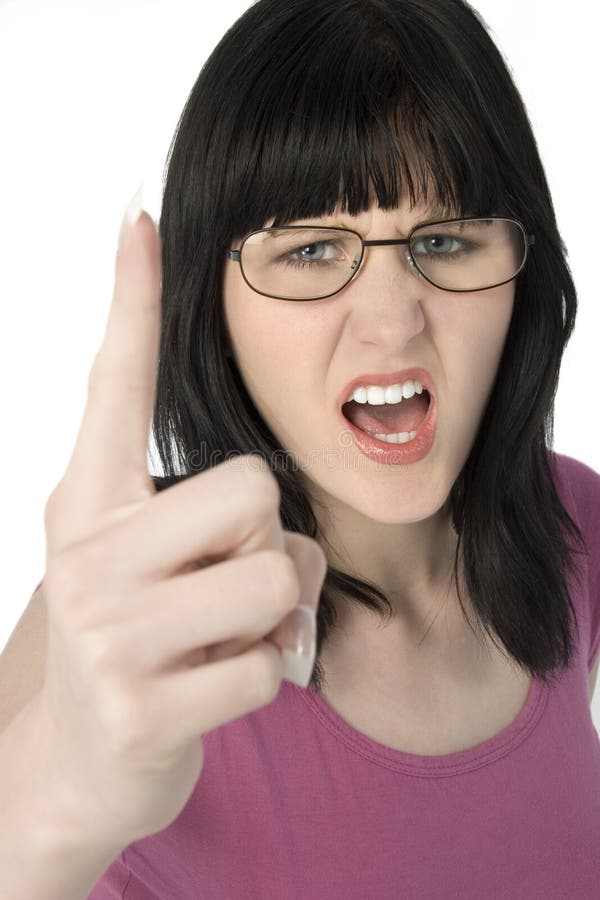 Young Woman in Glasses Yelling