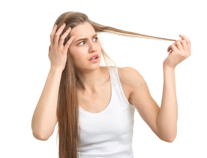 Young Woman with Hair Loss Problem Stock Image - Image of growth ...