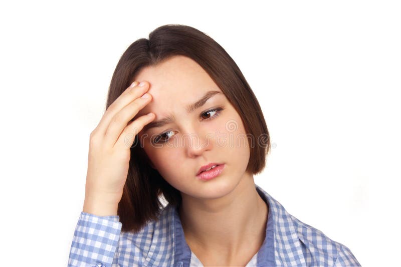 Young woman with a headache