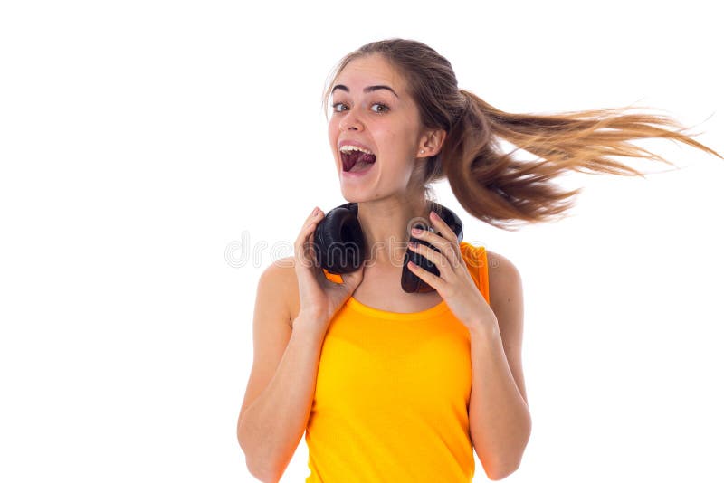 Young woman in headphones