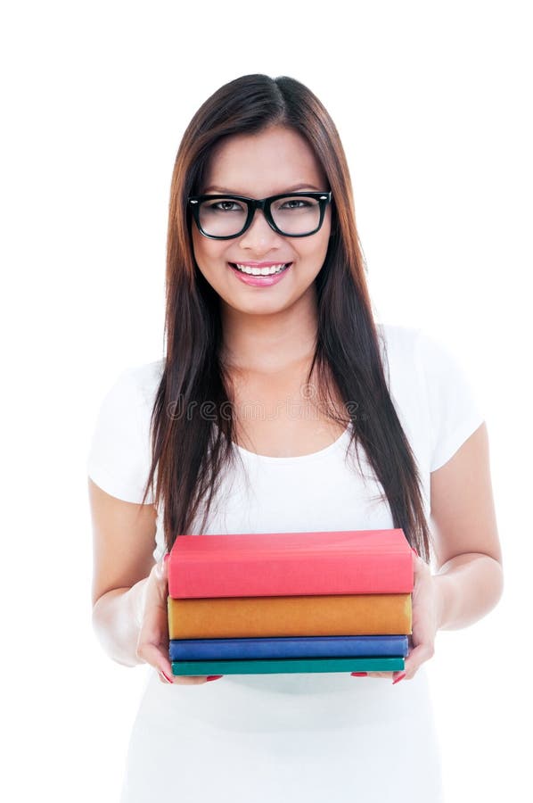 Young Woman Holding Books stock image. Image of woman 25621305
