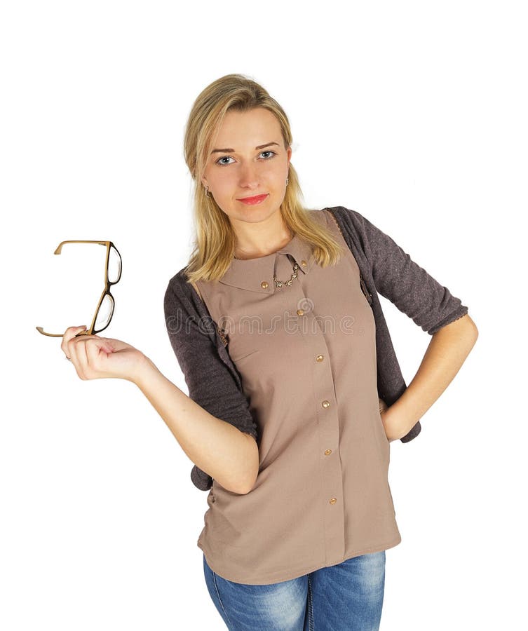 Young Woman Holding Glasses Stock Photo Image of happy, executive