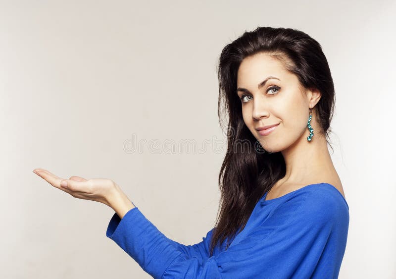 Young Woman Holding Something in Hands Stock Image Image of holding
