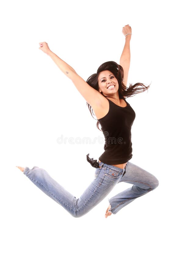 Young woman jumping